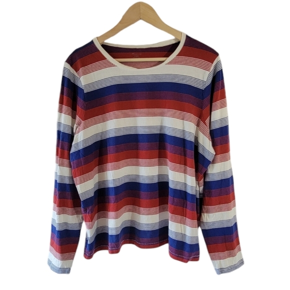 Madewell Women's Plus Size Sweatshirt 2X Multicolored Stripe Long Sleeve Cozy - Picture 12 of 12
